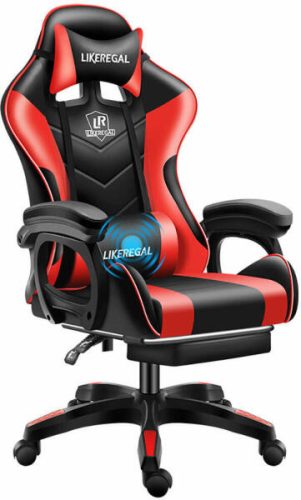 Likeregal 920 gamer szék lábtartóval piros masszázs funkcióval