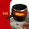 Nineshield légkeveréses sütő forgó lapáttal airfryer, 8L 1500W - recept könyvvel